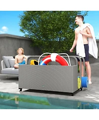 Outsunny Wicker Pool Float Storage Organizer, Pool Float Holder, Mixed