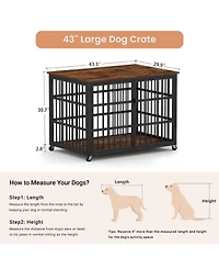 Airsurfer Dog Crate Wrought Iron Frame Door with Side Openings
