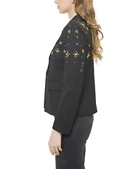 Central Park West Women's Crystal Embellished Tuxedo Jacket