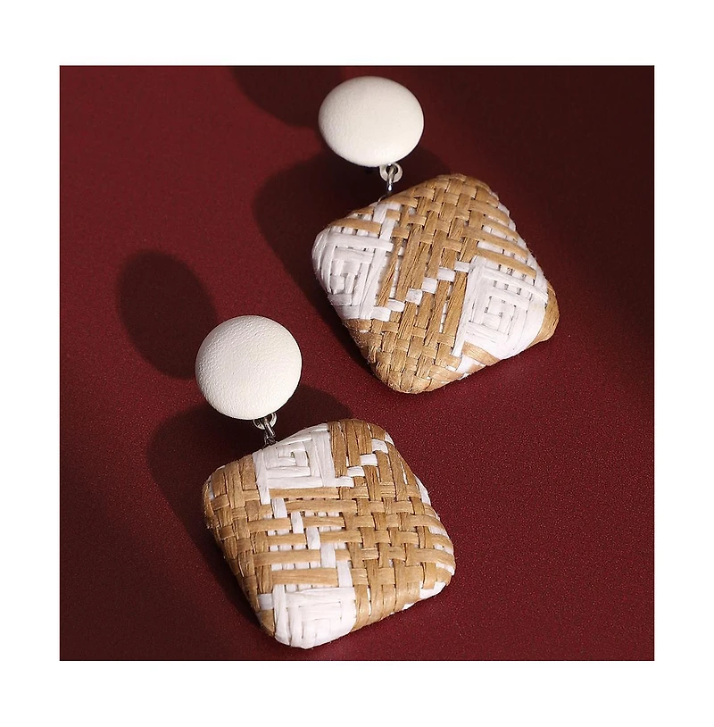 Women's The Rattan Drop Earrings - Tan Brown