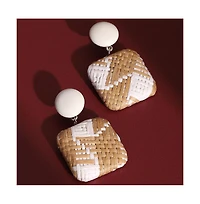 Women's The Rattan Drop Earrings - Tan Brown