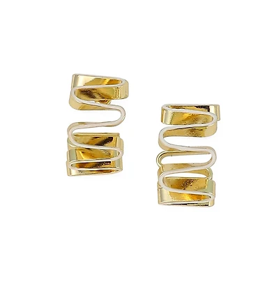 Women's The Enamel-Coil Hoop Earrings - Chalk White & California Gold