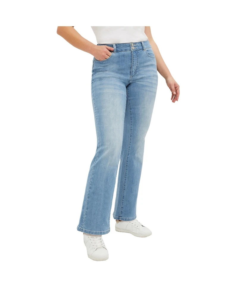ellos Women's Back Elastic Bootcut Jeans