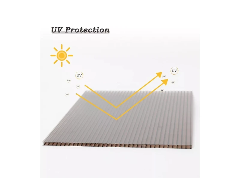 Aoodor 6Pcs 62'' (W) x 28'' (L) x 0.2'' Polycarbonate Gazebo Proof Panels, Waterproof Uv Protected Reinforced Sheets, Twin-Wall Bronze Sheets