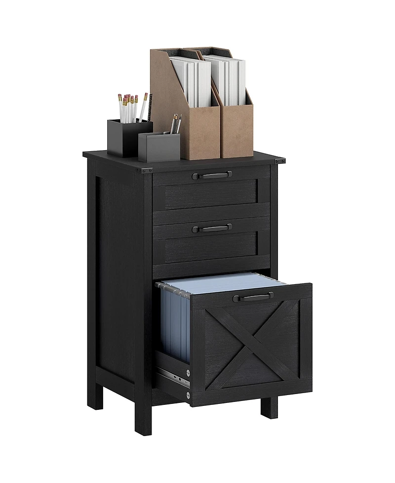 Homcom 3 Drawer File Cabinet, Filing Cabinet for A4 or Letter Size