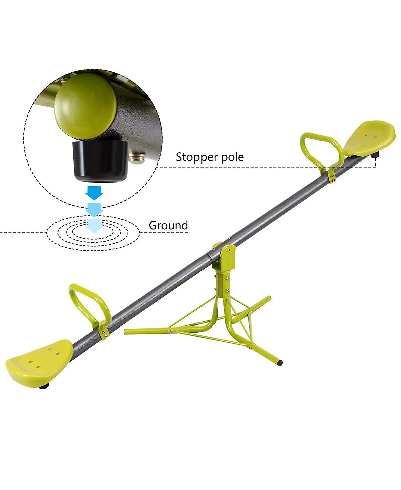 Sugift Kids Seesaw Swivel Children Teeter Totter Outdoor Play Set for 2 Children