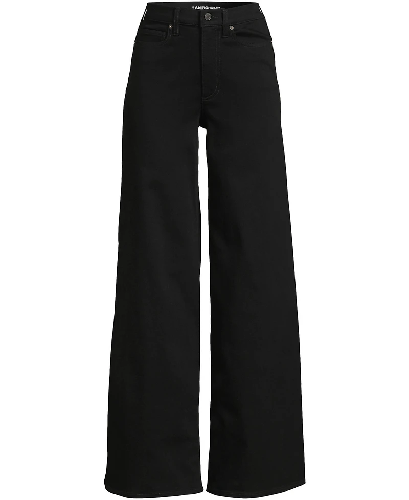 Lands' End Women's Denim High Rise Extra Wide Leg Jeans