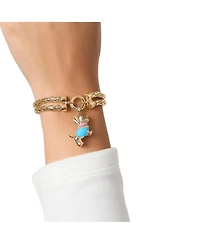 Juicy Couture Double Chain Bracelet with Blue Dog Charm