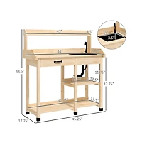 Slickblue Sturdy Garden Work Bench with Open Shelves for Tools and Plants