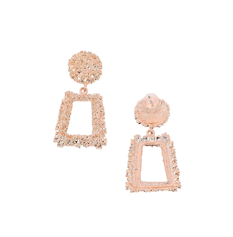 Women's The Corroded-Quad Drop Earrings - Rose Gold