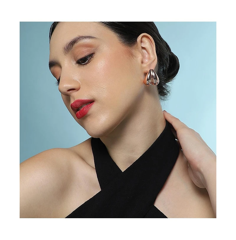 Women's The Droplet-Heart Stud Earrings - Rose Gold