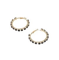 Women's The All-Over-Stud Hoop Earrings - Onyx Black