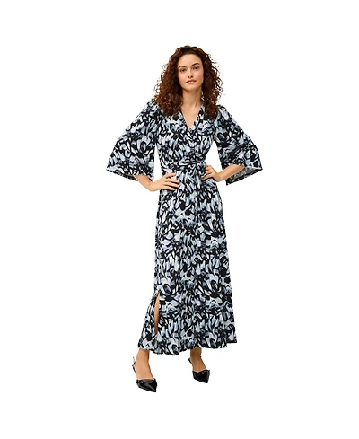 ellos Women's Knit Surplice Tie-Waist Maxi Dress
