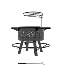 Slickblue Outdoor Fire Pit for Patio, Backyard, or Garden Gatherings