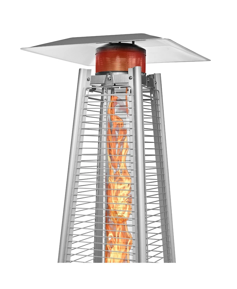 Casafield Outdoor Patio Heater with Dancing Flame Stainless Steel, Uses Standard 20lb Lp Propane Gas Tank