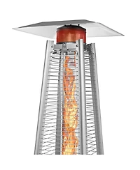 Casafield Outdoor Patio Heater with Dancing Flame Stainless Steel, Uses Standard 20lb Lp Propane Gas Tank