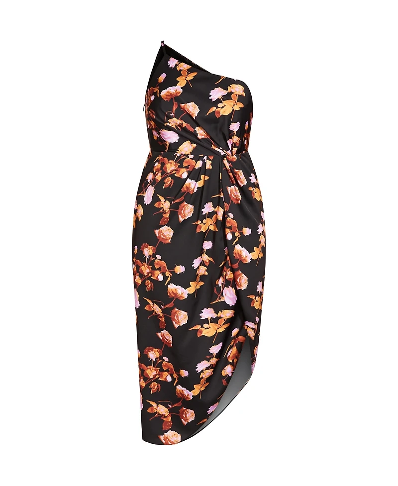 City Chic Women's Plus Vivid Floral Dress