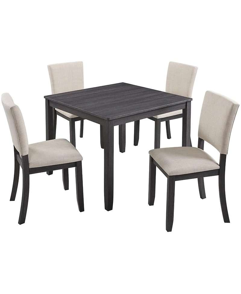 Maison Boucle 5-Piece Dining Table Set for 4, Small Kitchen Table and Chairs Set, Modern Wooden Dining Set for Apartment or Breakfast Nook-Maison Bouc