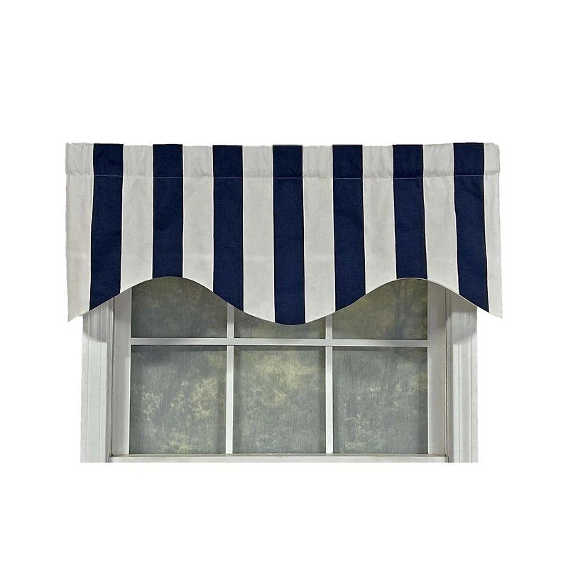 Rlf Home Cabana Stripe Design Super Soft 3" Rod Pocket Valance