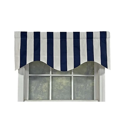 Rlf Home Cabana Stripe Design Super Soft 3" Rod Pocket Valance