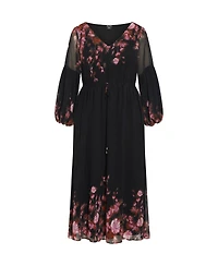City Chic Women's Romance Border Dress
