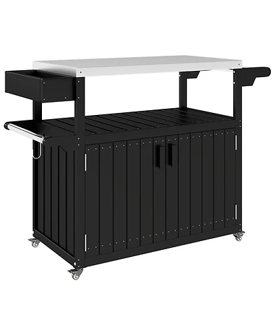 Slickblue Outdoor Bar Cart with Wheels for Drinks and Snack Serving