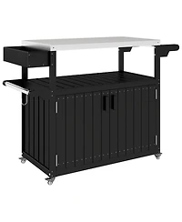 Slickblue Outdoor Bar Cart with Wheels for Drinks and Snack Serving