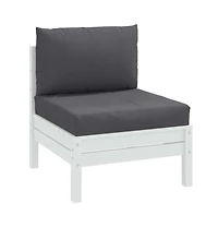 vidaXL Pallet Cushion Melange Anthracite Foam fiber and polyester