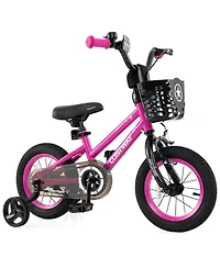 Costway 12" Kid s Bike with Training Wheels Adjustable Handlebar & Seat Handbrake