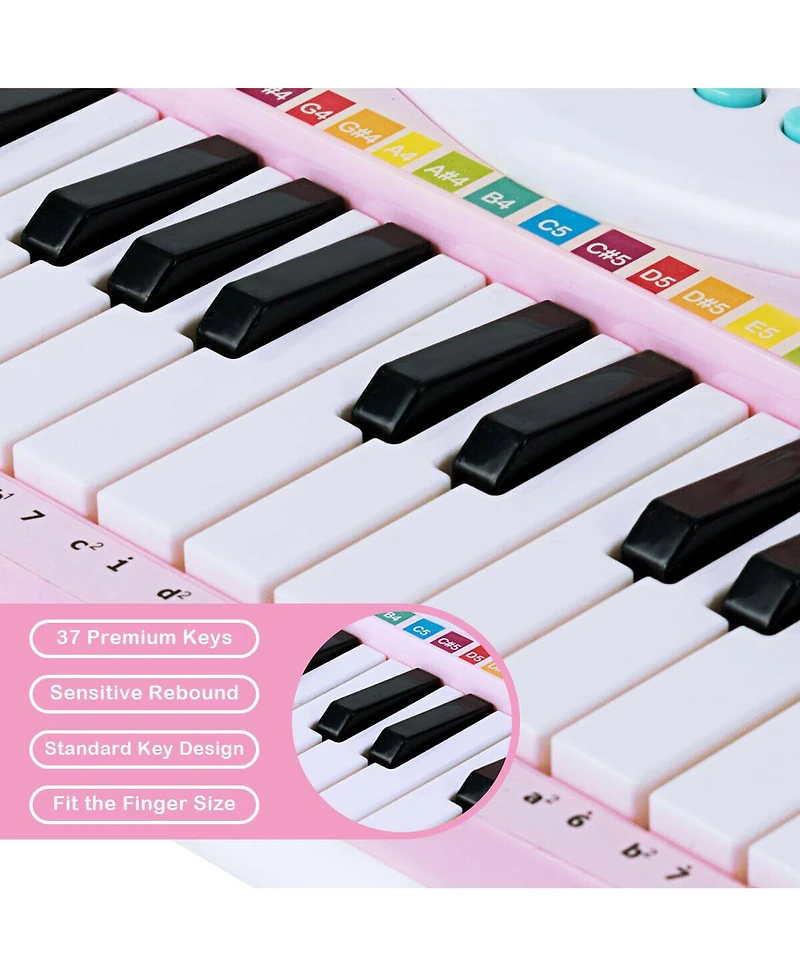 Sugift 37-Key Multifunctional Kids Electronic Keyboard with Microphone