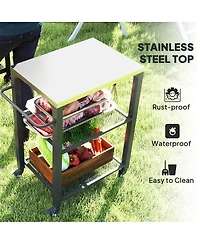 Slickblue Foldable Camping Cart for Outdoor Cooking and Equipment
