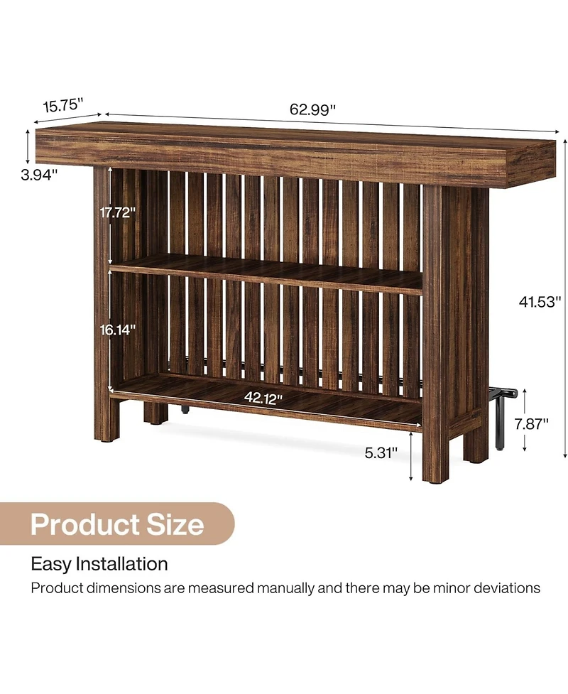 Tribesigns Kitchen Island with 2-Tier Storage, 63-Inch Modern Kitchen Cart with Footrest,Modern Table