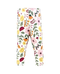 Hudson Baby Toddler Girls Cotton Pants and Leggings, Fall Botanical