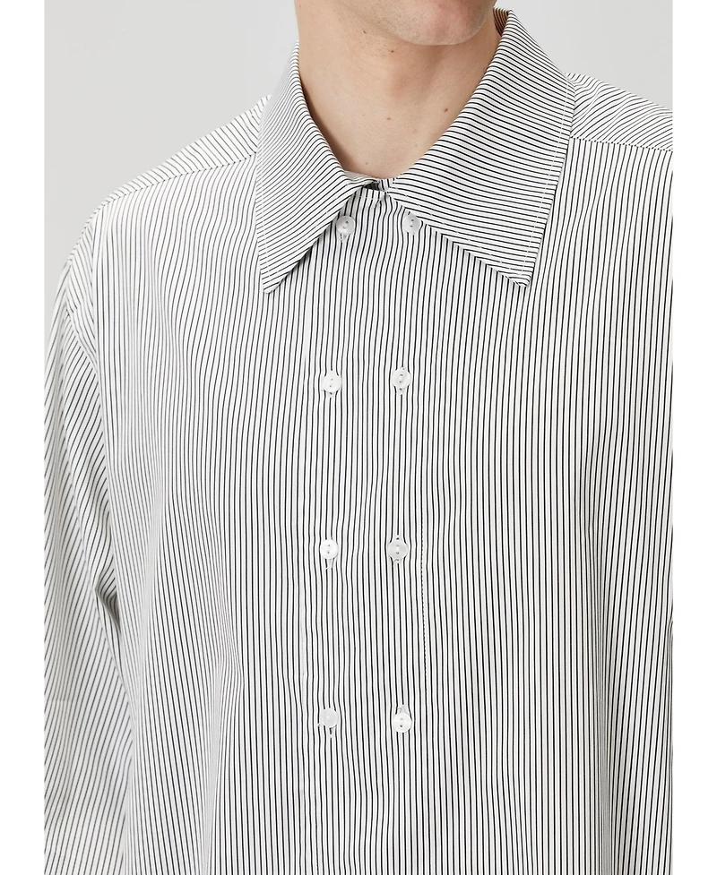 Pcfg Men's Striped Cotton-Blend Woven Relaxed-Fit Shirt