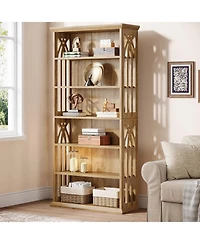 Tribesigns 6-Tier Kitchen Pantry, 75-Inch Tall Pantry Cabinet, Large Freestanding Storage Shelves, Wood Pantry Organizer