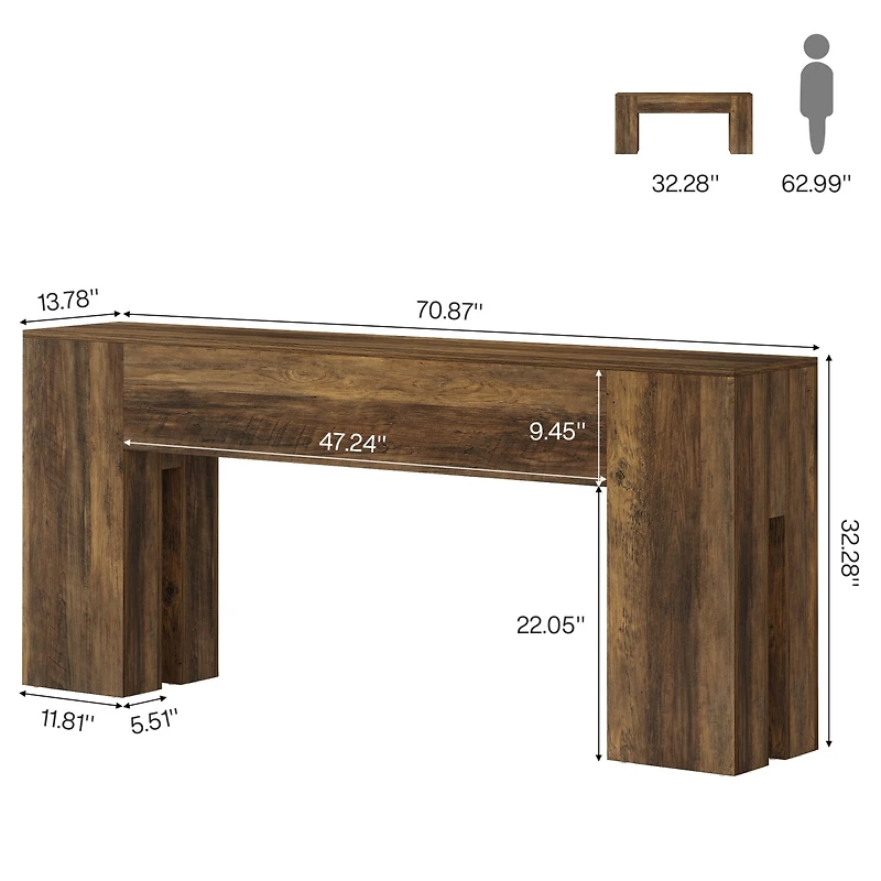 Tribesigns 71-Inch Long Console Table for Entryway, Farmhouse Sofa Console Behind Couch, Entry Table