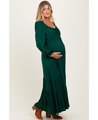 Pinkblush Maternity Motherhood Ruffled Fit-and-Flare Maxi Dress
