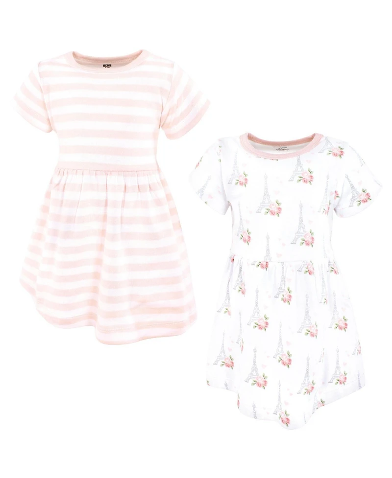 Hudson Baby Toddler Girls Cotton Dresses, Bonjour Paris