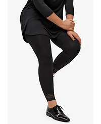 ellos Women's Scallop Lace Hem Leggings