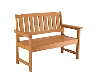 Slickblue Wood-Look Weatherproof Plastic Bench for Patio or Garden