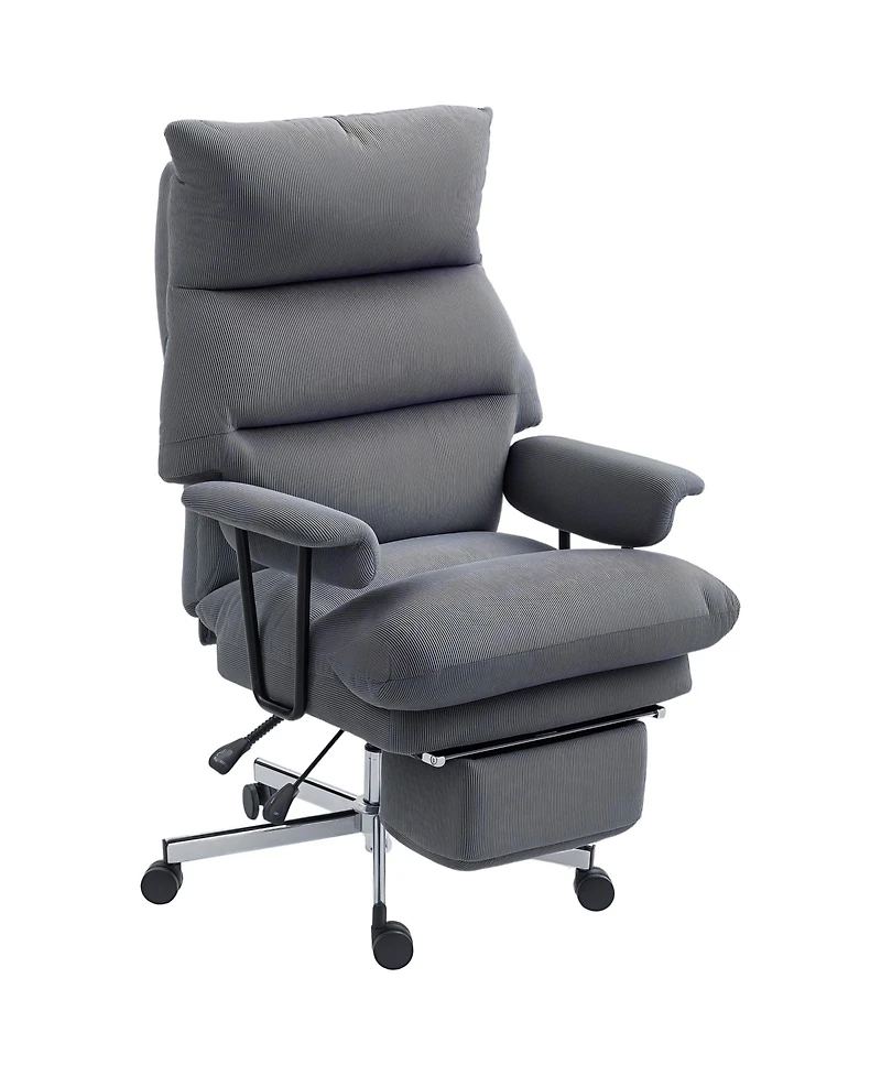 Homcom Large Office Chair, Reclining Desk Chair with Lumbar Support,