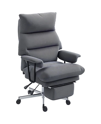 Homcom Large Office Chair, Reclining Desk Chair with Lumbar Support,