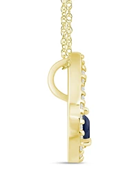 Macy's Gemstone and Diamond Halo Pendant Necklace (1/6 ct. t.w.) 10k White Gold (also Yellow Gold)