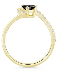 Macy's London Blue Topaz (1-1/20 ct. t.w.) and Diamond Ring (1/5 10k Yellow Gold