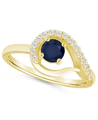 Macy's Gemstone and Diamond Ring (1/6 ct. t.w.) 10k White Gold (also Yellow Gold)