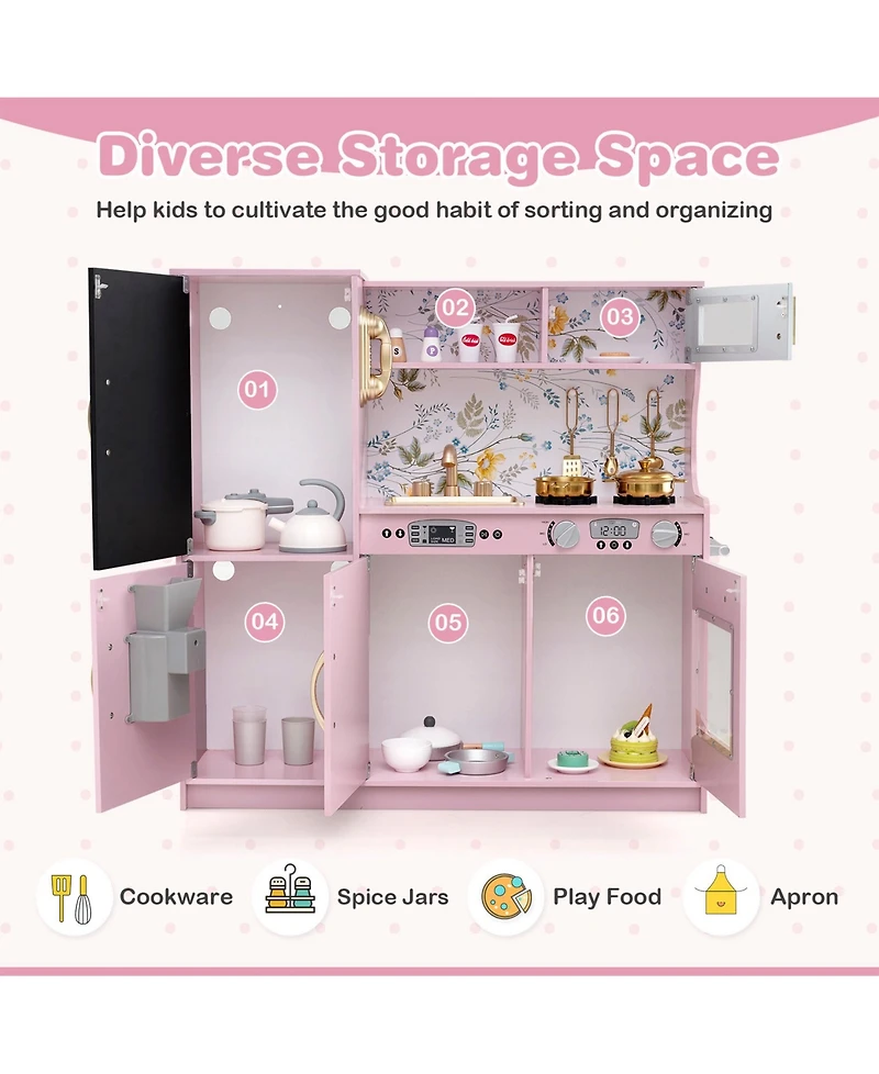 Sugift Toddler Pretend Play Kitchen for Boys and Girls 3-6 Years