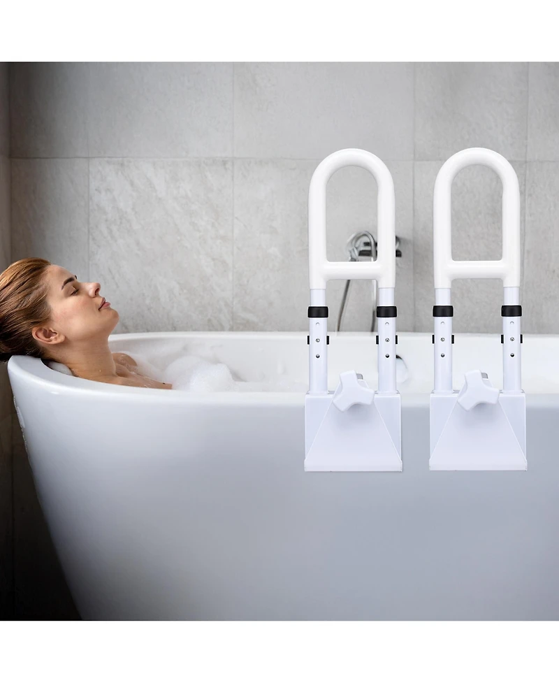 Yescom 2 Pack Bathtub Grab Bar Safety Rail Adjustable Shower Handle Lock Clamp for Senior Handicap