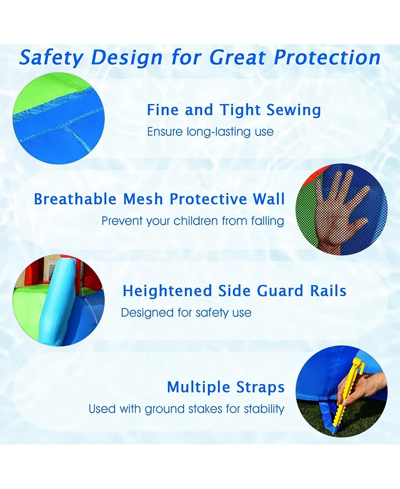 Sugift 9-in-1 Inflatable Kids Water Slide Bounce House without Blower