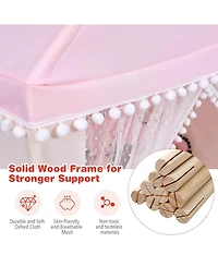 Kids Play Tent Large Playhouse Children Play Castle Fairy Tent Gift with Mat-Pink