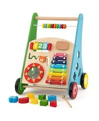 Toddler Push Walker Activity Center Toy with Burr-free Handle